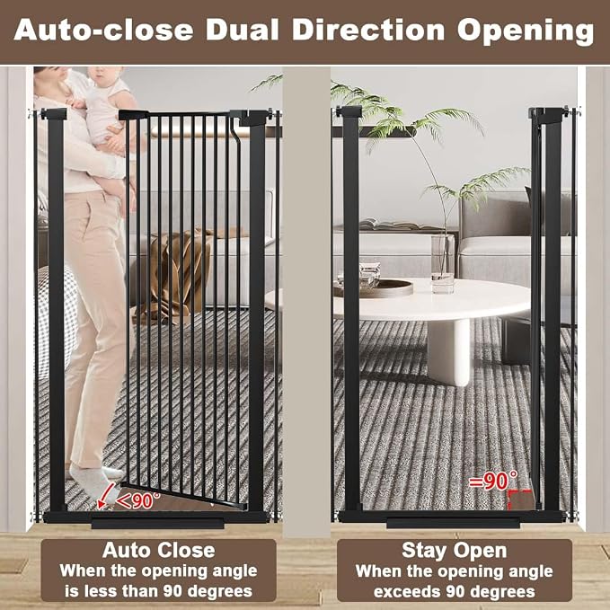 Fairy Baby 51.18" Extra Tall Cat Gate, 29.5"-32.6" Adjustable Width Auto Close - Image 5