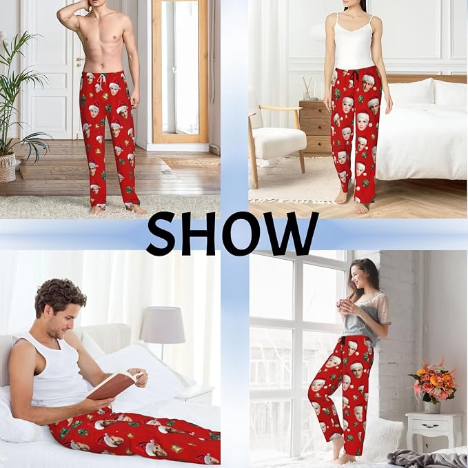 Custom Pajama Pants with Face customized PJ Pants Christmas Valentine gifts - Image 2