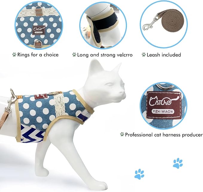 Cat Harness and Leash for Walking Escape Proof, Adjustable Cat Vest Harness - Image 4