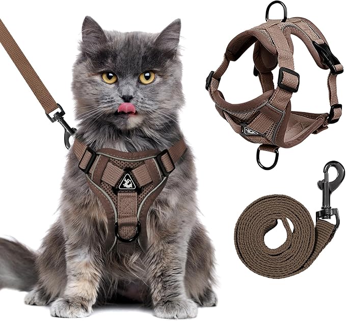 XL Cat Harness Escape Proof for Heavy Cats by GCVOPTON