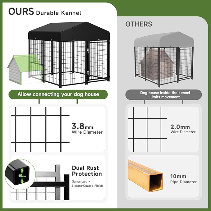 2PCS Dog Kennel Outdoor, Outside Dog Kennel - Image 4