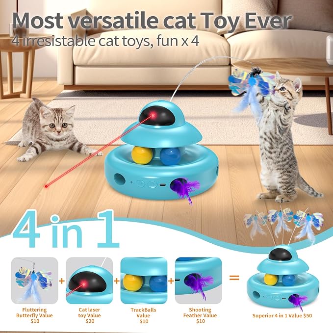 Cat Toys, 4-in-1 Automatic Kitten Toy - Image 3