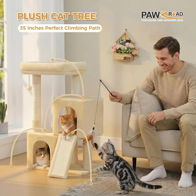 PAWZ Road Cat Tree, 35 Inches Cat Tower - Image 6