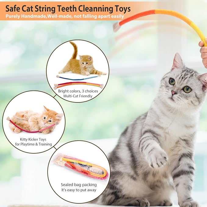 Retro Shaw Cat Chew Toys, Safe Dental Cleaning Interactive Toy - Image 4