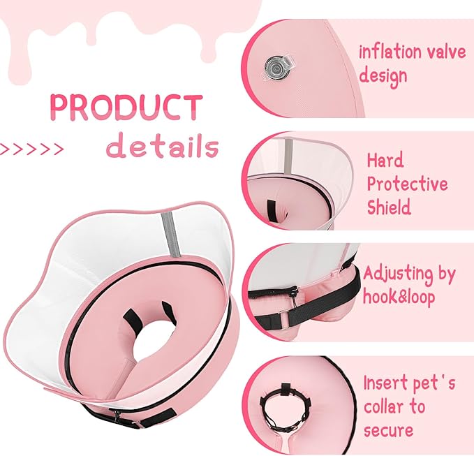 Supet Raised Inflatable Dog Cone Collar to Stop Licking, Soft Dog Cone - Image 7