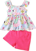 Toddler Baby Girls Summer Clothes Outfits Ruffled Sleeve Dinosaur Shirt Leopard by Popshion