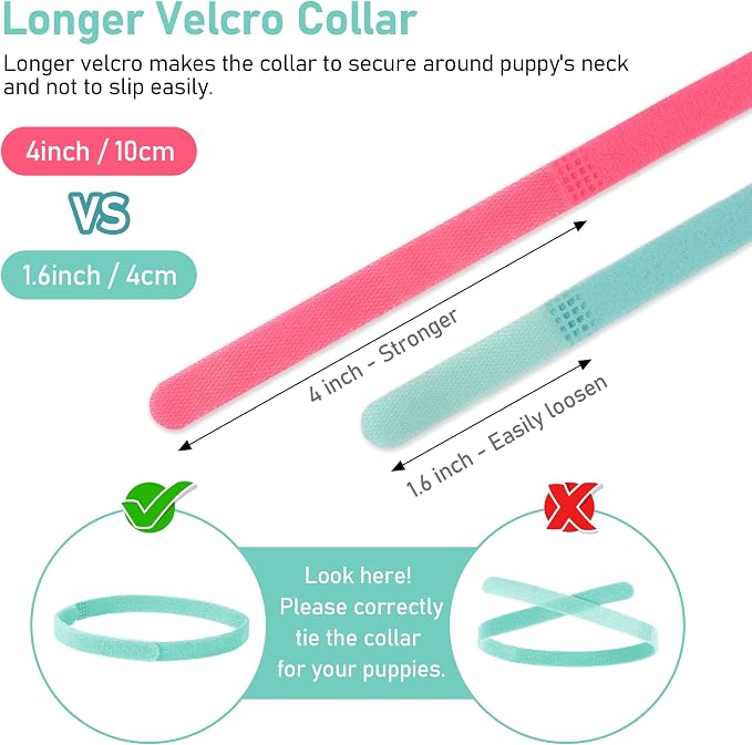 GAMUDA 15Pcs Newborn Puppy Collars, Super Soft Nylon Adjustable Whelping ID - Image 5