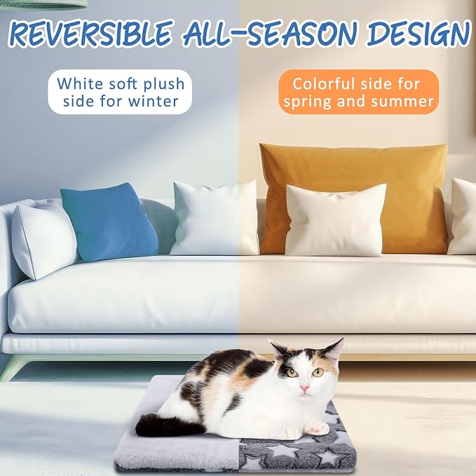 VitalCozy 2 Pack Self Warming Cat Mat Self Heating Pad Bed Reversible Machine - Image 4