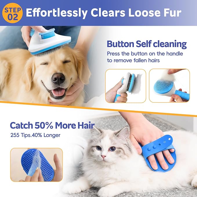 Bath Grooming Kit for Pets, Dog and Cat Grooming Supplies, Dematting Comb for - Image 4
