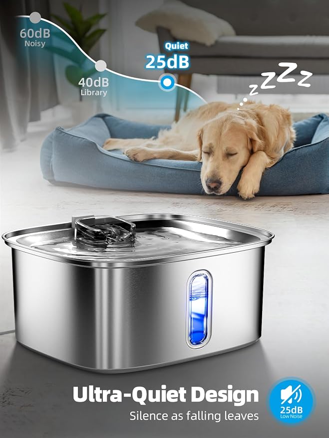 Dog Water Fountain for Large Dogs, 9L/2.4Gal Stainless Steel Dog Fountain - Image 5