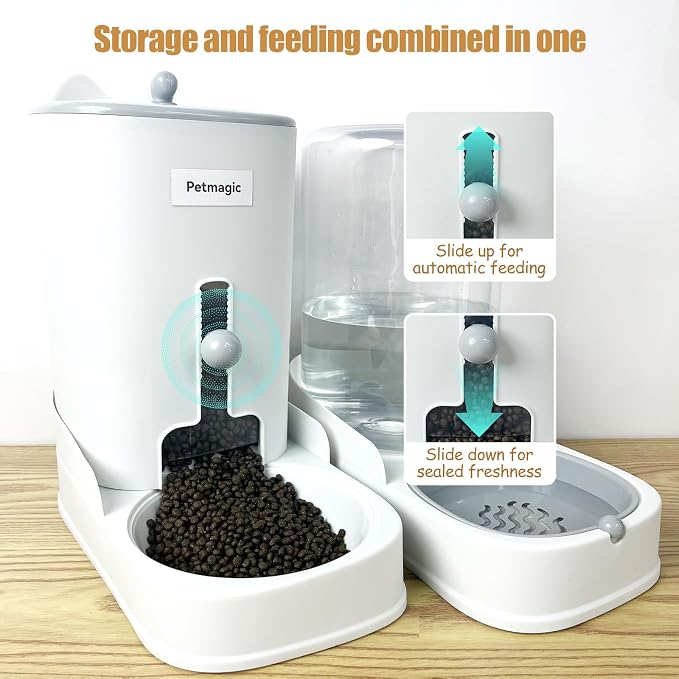 Gravity cat Feeder by Petmagic is a 3.6L Large-Capacity cat Food and Water Bowl - Image 6