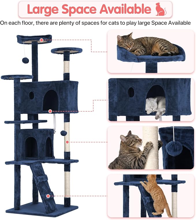 70in Cat Tree Cat Climbing Tower - Image 6