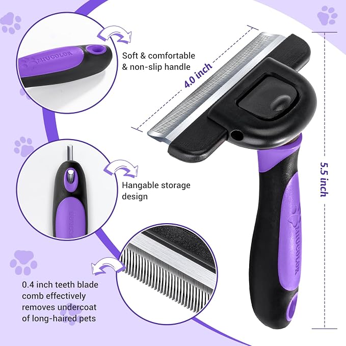 MIU COLOR Long Hair Pet Grooming Brush, Deshedding Tool - Image 5