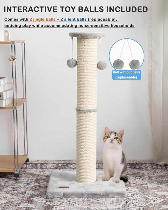 Kilodor Cat Scratching Post 34 Inches Large Sturdy Cat Post - Image 7