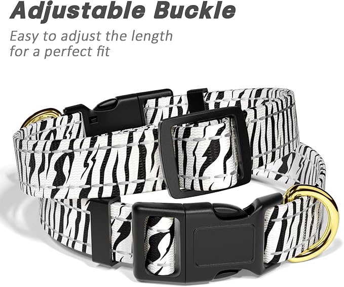 Reflective Dog Collar for Medium Dogs, Cute Boho Adjustable Heavy-Duty Nylon - Image 6