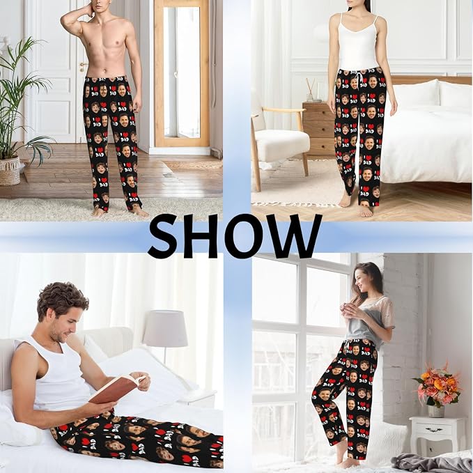 Custom Pajama Pants with Face customized PJ Pants Christmas Valentine gifts - Image 2