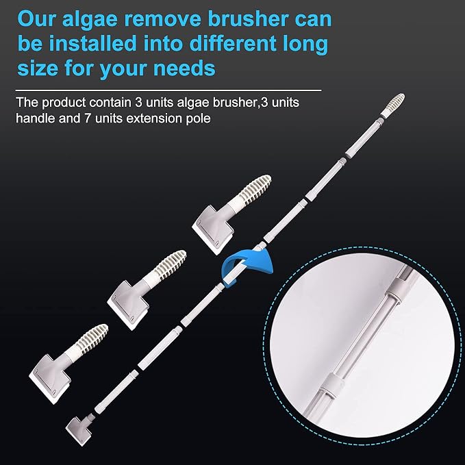 saltwater aquarium cleaner fish tank scraper cleaning tools 17.7-48 Inch long - Image 3