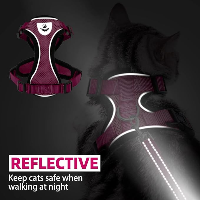 PUPTECK Cat Harness and Leash Set Escape Proof Reflective Cat Walking Harness - Image 6