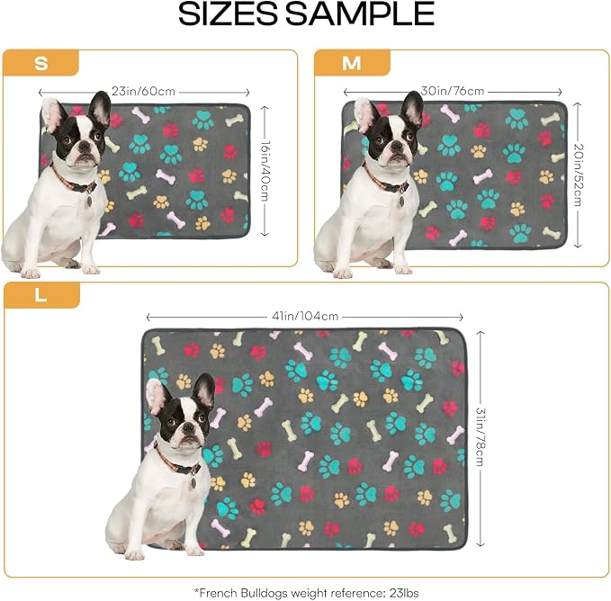 Luciphia 1 Pack 3 Blankets Fluffy Premium Fleece Pet Blanket Flannel Paw - Image 3