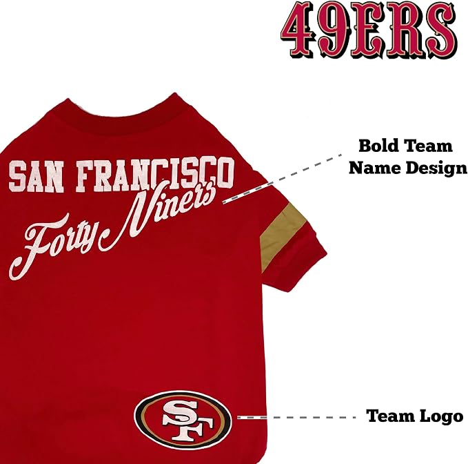 NFL San Francisco 49ers Dog & Cat T-Shirt, Medium. Football PET TEE - Image 5