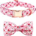 Dog Collar, Christmas Pink Santa Claus Cotton Pet Collar Bow Holiday Girl Boy by BoboRainbow