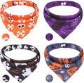 PAWCHIE Dog Halloween Bandanas 4 Pack, Reversible Pumpkin Dogs Scarf Bibs by PAWCHIE