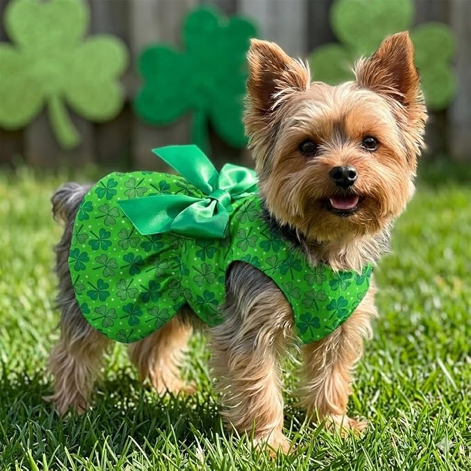 St. Patrick's Day Dog Dress, Soft Breathable Pet Clothes - Image 4