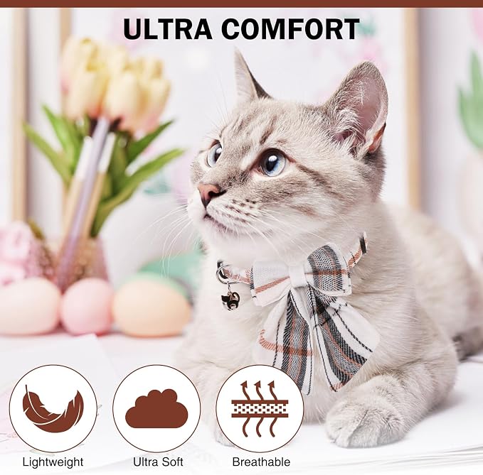 Cat Collar with Bells Breakaway, Bowtie Cat Collar - Image 5