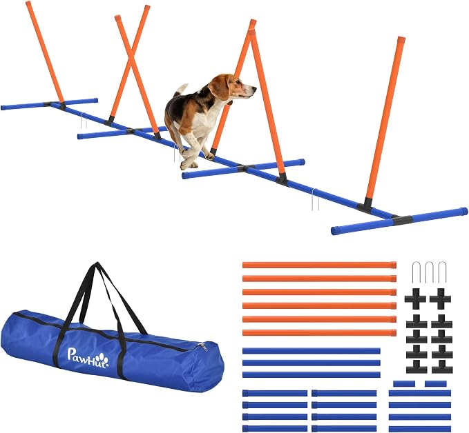 PawHut Adjustable Dog Agility Training Equipment, Dog Agility Course Backyard by PawHut