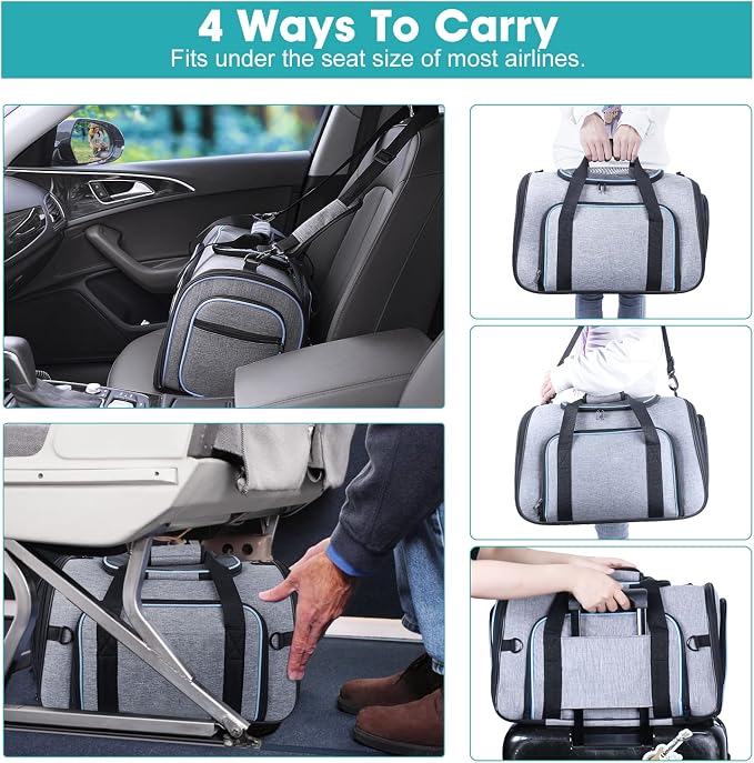 Siivton Airline Approved Pet Carrier, 4-Way Expandable Cat Dog Carrier - Image 6