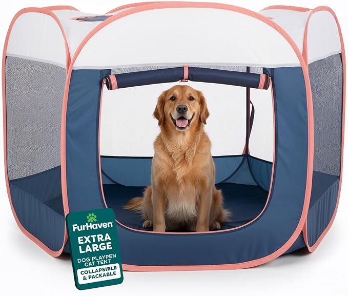 FurHaven Portable Pet Playpen for Dogs & Cats, Extra Large Indoor Kitten Playpen by FurHaven