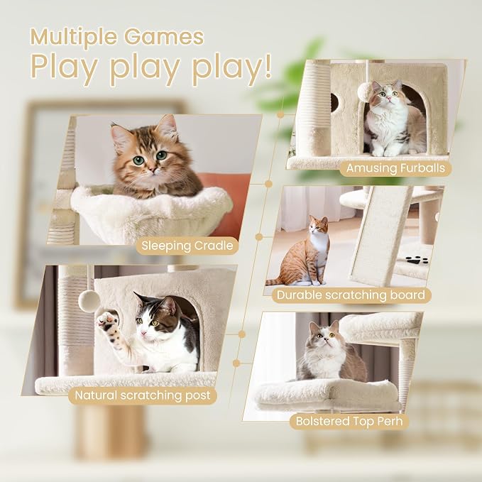 SHA CERLIN 68 Inches Multi-Level Large Cat Tree - Image 3