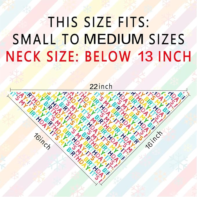 Birthday Dog Bandanas 1 Pack, Colorful It's My Birthday Dog Scarfs - Image 2