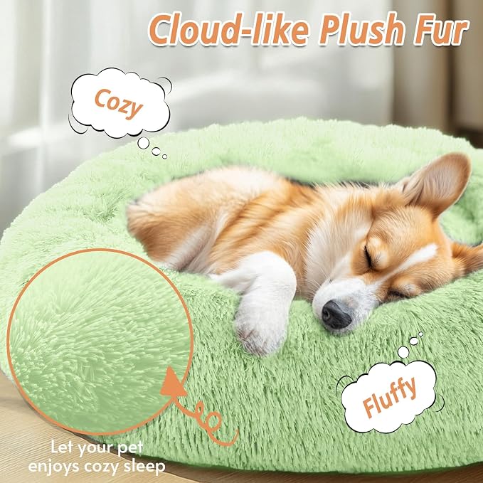 JOLLYVOGUE Calming Dog Bed Large Size Dog, Anti-Anxiety Donut Large Pet Bed - Image 2