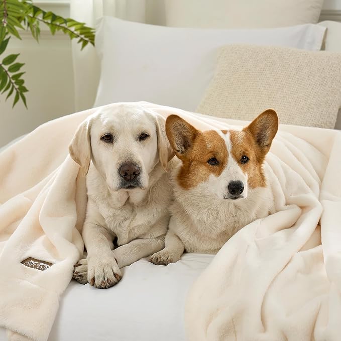 Luxury Faux Fur Throw Blanket for Couch, Ultra Soft Waterproof Pet Blanket - Image 3