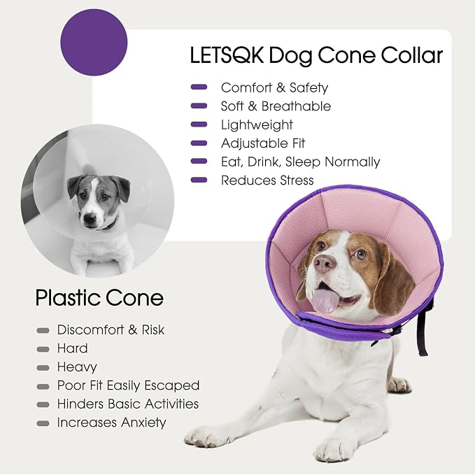 Dog Cone Collar After Surgery for Medium Dogs, Adjustable Soft Recovery Cone - Image 7