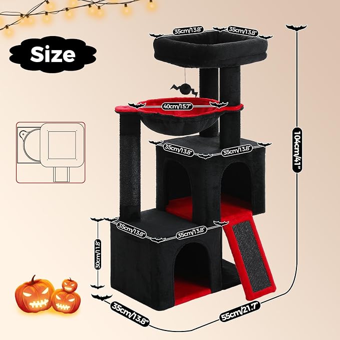 PAWZ Road Large Cat Tree, 41 Inches Gothic Cat Tower - Image 2