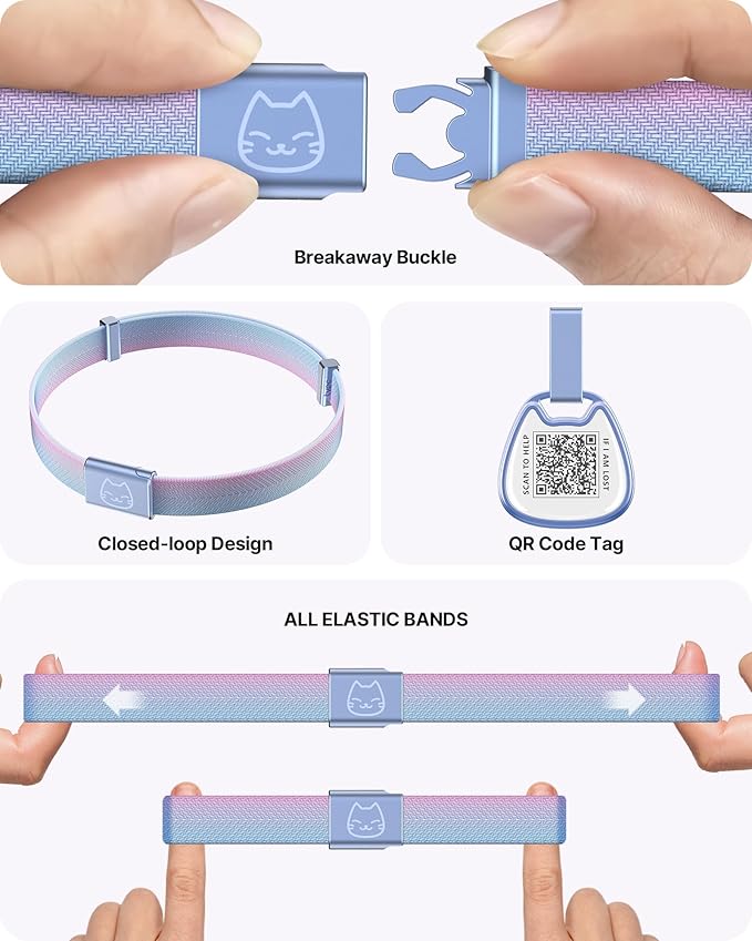 Cat Collar with QR Code Name Tag, Breakaway Kitten Collar - Image 3