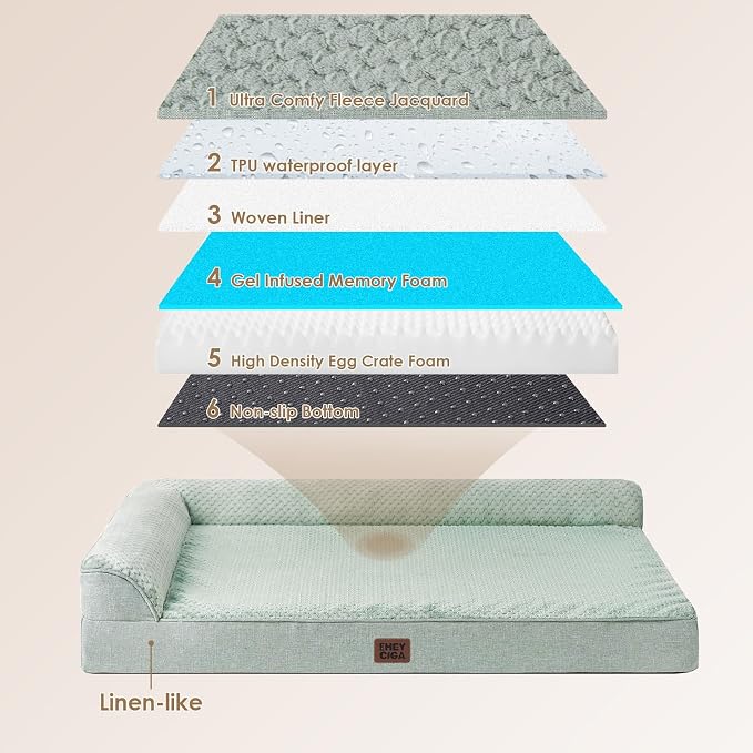 EHEYCIGA Memory Foam Dog Bed Large Size Dogs, Orthopedic Dog Bed Large - Image 5