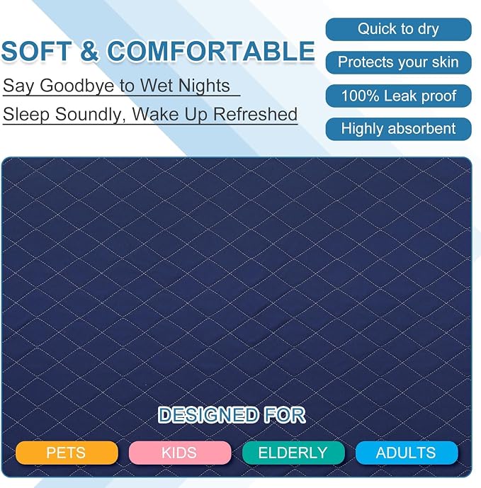 OUTCREATOR® Washable Bed Pads 34" x 36", Incontinence Mattress Protector - Image 5