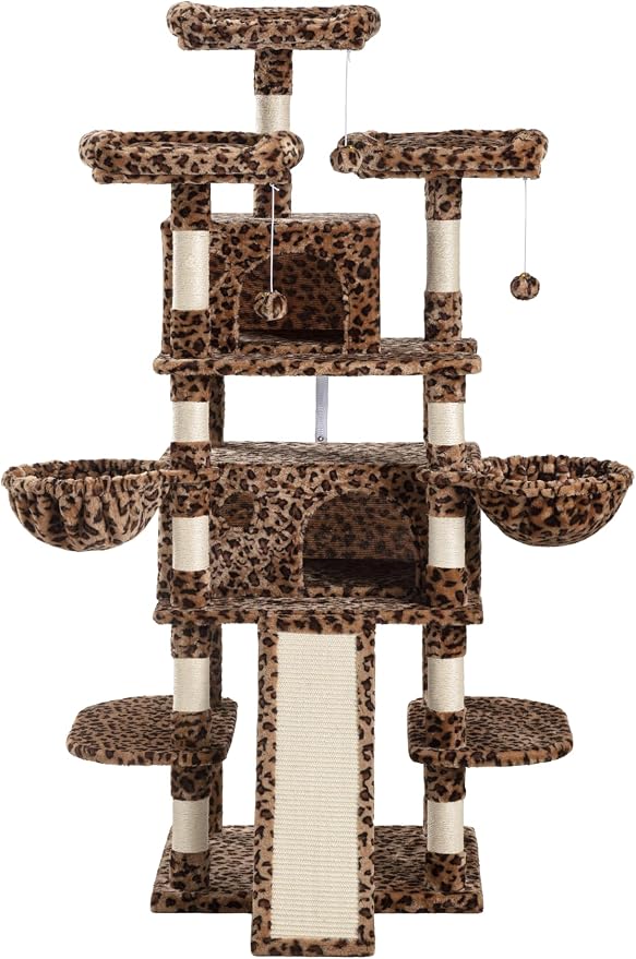 SHA CERLIN 68 Inches Multi-Level Large Cat Tree - Image 9
