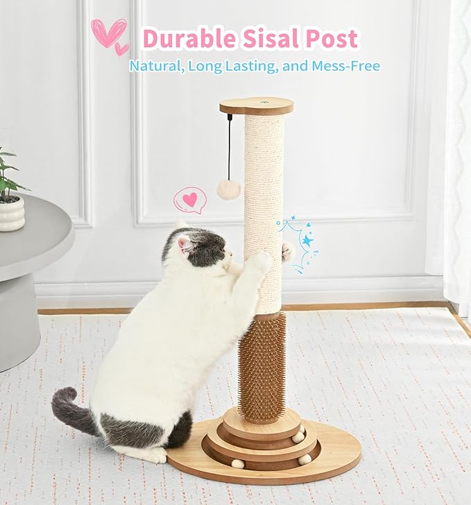 Made4Pets Cat Scratching Post Premium Sisal Cat Scratcher Kitten Toys - Image 6