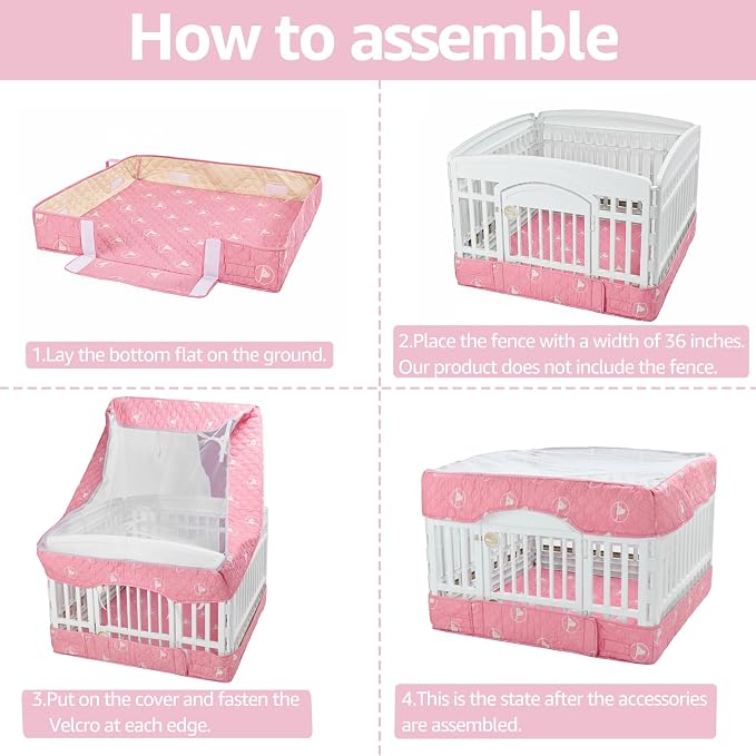 PJYuCien Dog Playpen Bottom Pad and Cover Fits - Image 5