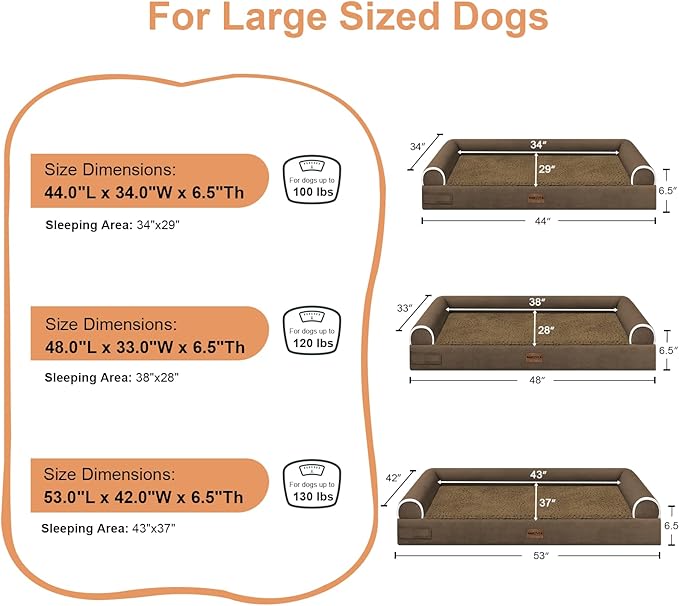 Large Dog Bed Orthopedic Washable: Jumbo Dog Bed Bolster Extra Large Dogs Egg - Image 6