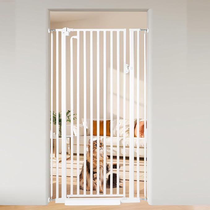 59“ Extra Tall Cat Gate for Doorway：29.4-33.4” Wide Pet Gate, Auto Close/One by Mudanku
