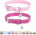 PUPTECK 2 PCS Soft Genuine Leather Cat Kitten Collar by PUPTECK