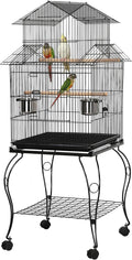 Yaheetech Budgie Cage 55-inch Rolling Standing Triple Roof Medium Parrot Cage by Yaheetech