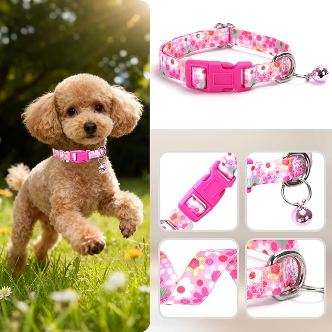 Small Dog Collar with Bell，Nylon - Image 3