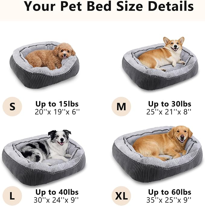 SIWA MARY Medium Dog Beds for Medium Small Dogs Washable, Rectangle Dog Bed - Image 6