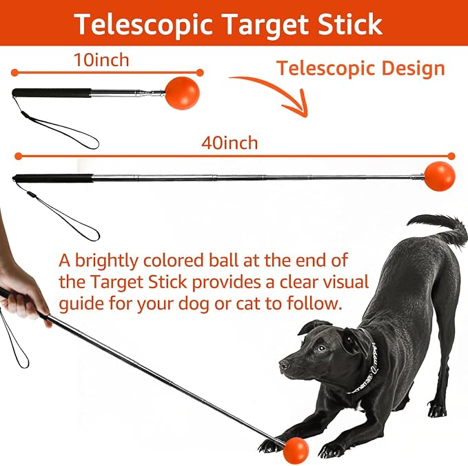 4Pack-Treat Pouch, Clicker for Training, Retractable Target Stick, Whistle for - Image 2